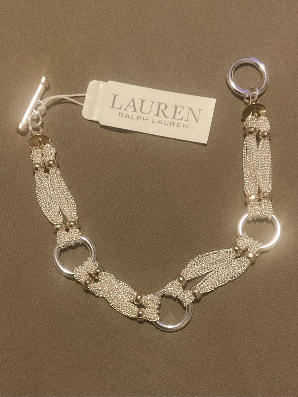 Lauren Ralph Lauren Silver and Gold Multi-Strand Link Bracelet